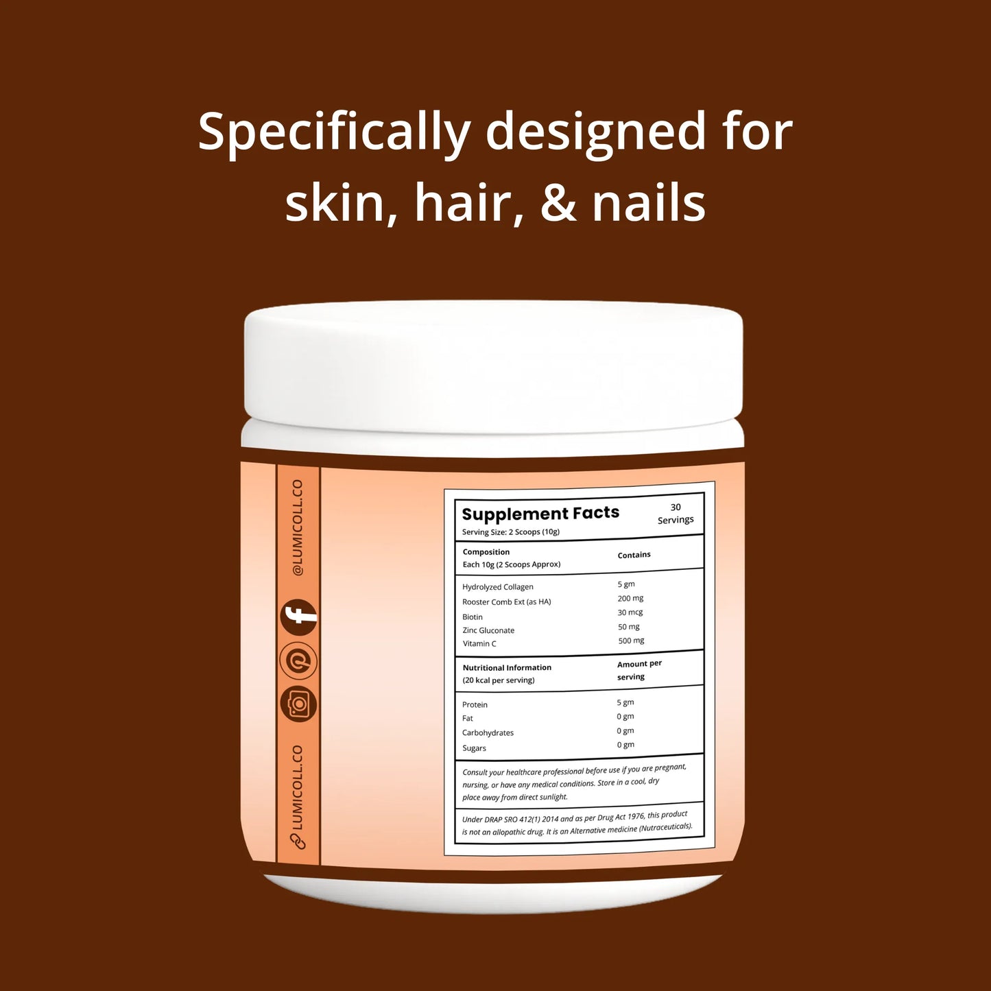 Marine Collagen Formula for Youthful Skin, Hair Growth &
Strong Nails